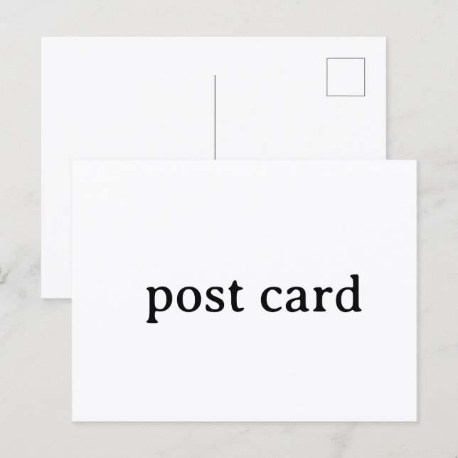 Créez votre propre carte postale à conception simp (Devant / Derrière)