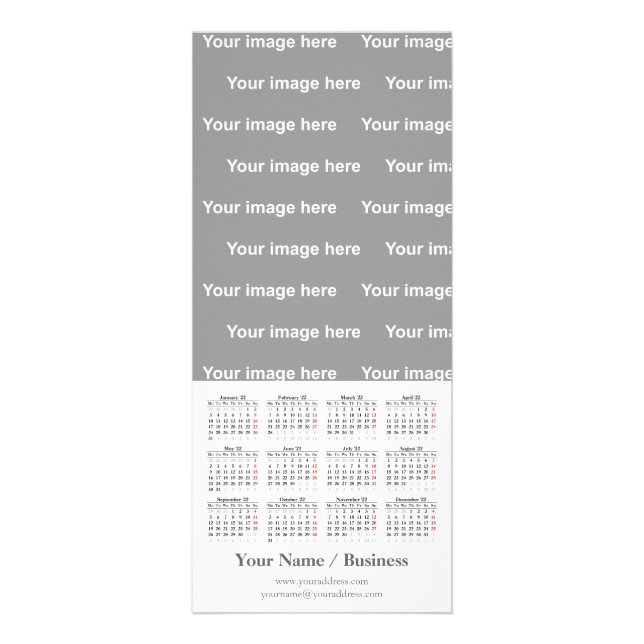 Créez votre propre carte rack calendrier 2022 (Devant)