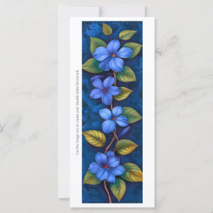 Créez votre propre carte Signet de fleurs bleues p