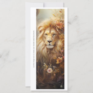 Créez votre propre carte signet de lion floral rom