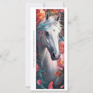 Créez votre propre carte signet florale Cheval Bla