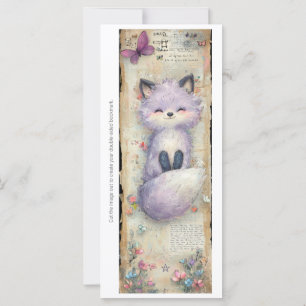 Créez votre propre carte signet renard violet heur