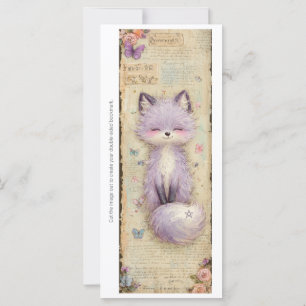Créez votre propre carte signet renard violet mign