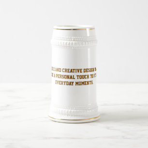Créez Votre Propre Chope à Bière 22oz Blanc et Or