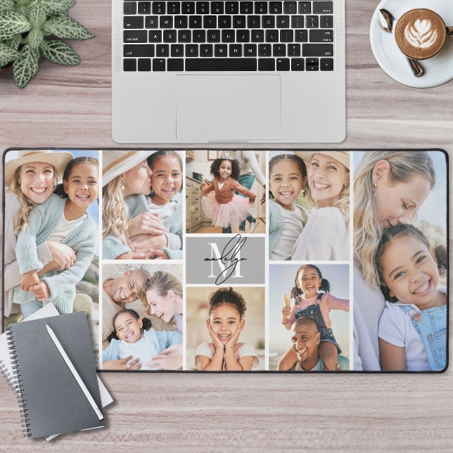 Créez Votre Propre Collage de 8 Photos sur Mesure (Custom Make Your Own 8 Photo Collage Desk Mat )