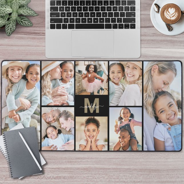 Créez Votre Propre Collage de 8 Photos sur Mesure (Custom Make Your Own 8 Photo Collage Desk Mat)