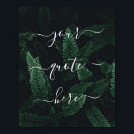 Créez votre propre devis personnalisé Poster Natur<br><div class="desc">Créez votre propre tableau personnalisé sur le mur d'affichage. Personnalisez cette impression d'affiche avec une élégante calligraphie de script. Dispose d'un design minimaliste de typographie manuscrite et vert plante de fougères feuilles arrière - plan nature.</div>