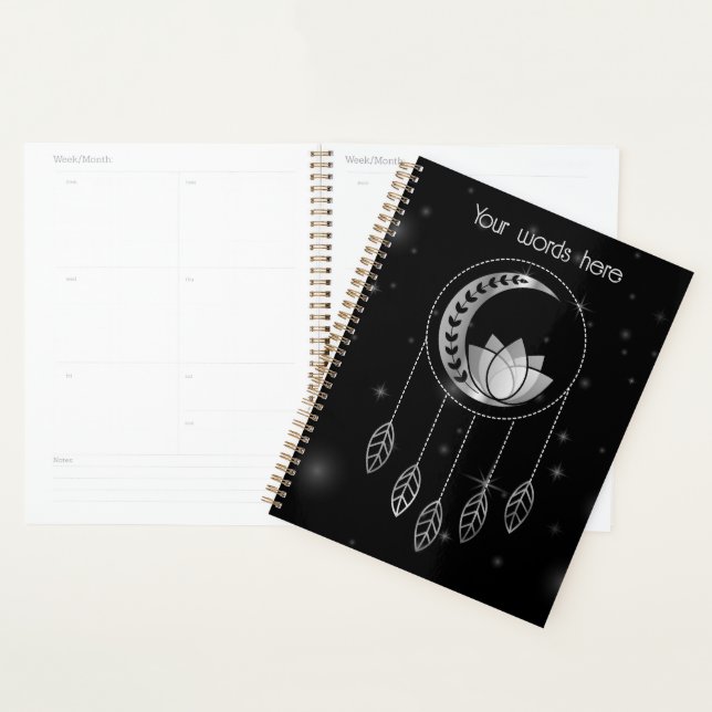 Créez votre propre Dreamcatcher Lotus Moon Silver (Devant avec enveloppe)
