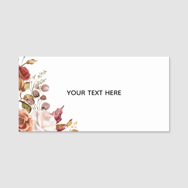 Créez Votre Propre Étiquette de Nom Florale Classi (Devant)