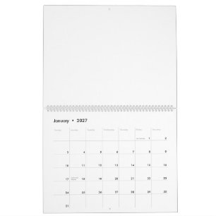 Créez votre propre grand calendrier blanc de 11" x