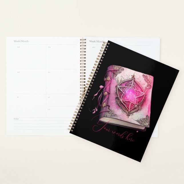 Créez votre propre Grimoire rose Pentacle (Devant avec enveloppe)