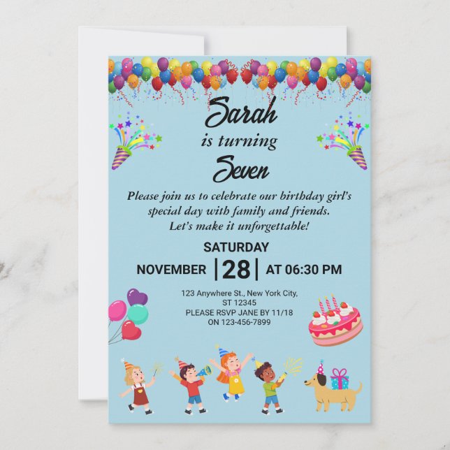 Créez votre propre Invitation de fête d'anniversai (Devant)