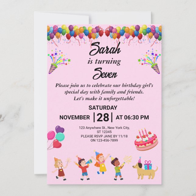 Créez votre propre Invitation de fête d'anniversai (Devant)
