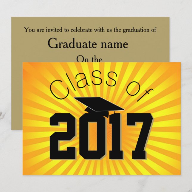 Créez votre propre invitation de fin d'études pers (Devant / Derrière)