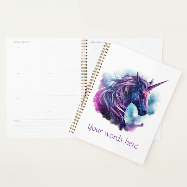 Créez votre propre licorne mythique violette (Devant avec enveloppe)
