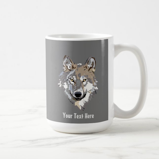 Créez votre propre loup gris de café Mug (Droite)