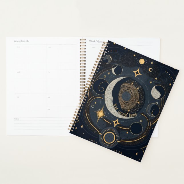 Créez votre propre lunaire céleste argent et or (Devant avec enveloppe)
