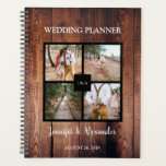Créez votre propre mariage de collage photo rustiq<br><div class="desc">Créez votre propre collage photo de famille rustique,  bois foncé,  wedding planner.
Vous pouvez ajouter vos propres photos à l'avant,  ajouter vos noms,  monogramme et texte et créer un wedding planner très personnel et unique.</div>