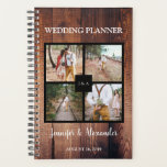 Créez votre propre mariage de collage photo rustiq<br><div class="desc">Créez votre propre collage photo de famille rustique,  bois foncé,  petit wedding planner. Vous pouvez ajouter vos propres photos à l'avant,  ajouter vos noms,  monogramme et texte et créer un wedding planner très personnel et unique.</div>