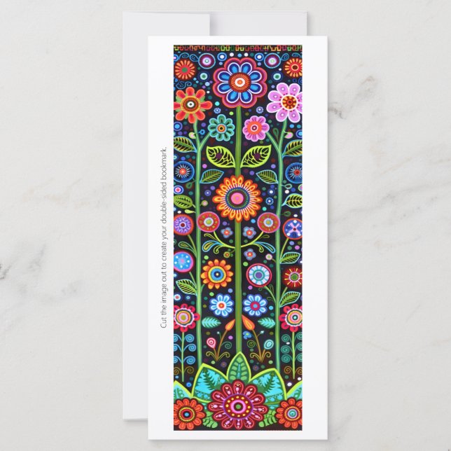 Créez votre propre marque-page carte avec fleurs d (Devant)