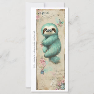 Créez votre propre marque-page sloth sarcelle doux