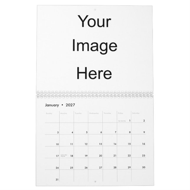 Créez votre propre modèle de calendrier de photo (Jan 2027)