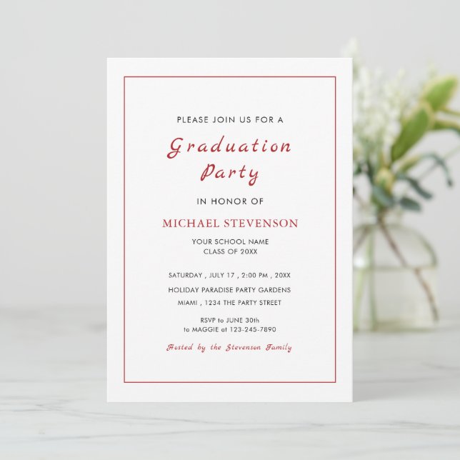 Créez votre propre Modèle d'invitation de diplôme (Debout devant)