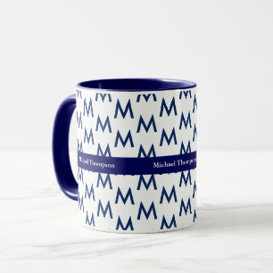 Créez votre propre monogramme mug bleu