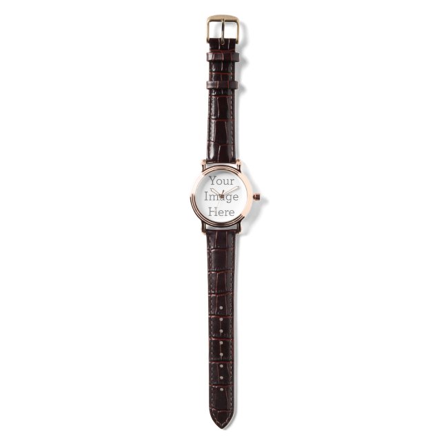 Montre Montre vintage en or rose avec bracelet noir (Sangle)
