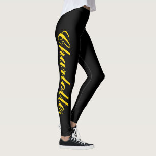 Créez votre propre nom sur des Leggings noirs élég