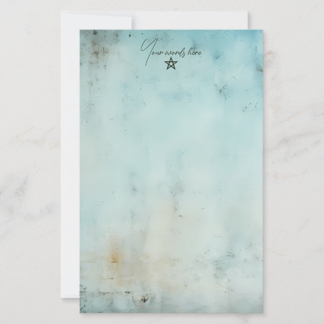 Créez votre propre papeterie grunge bleu turquoise (Devant)