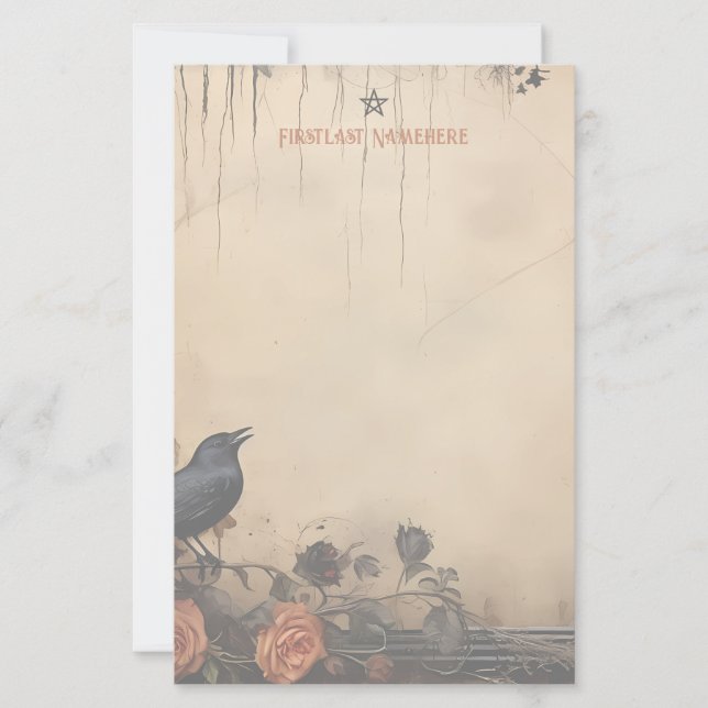 Créez votre propre papeterie Rose Péché Corbeau Go (Devant)