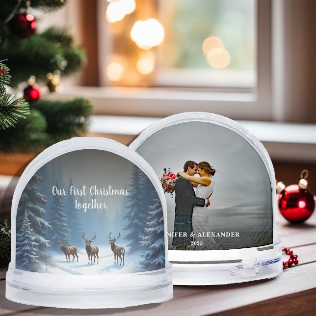 Créez votre propre photo First Christmas ensemble (Create your own First Christmas together photo Snow Globe. Nice Christmas gift.)