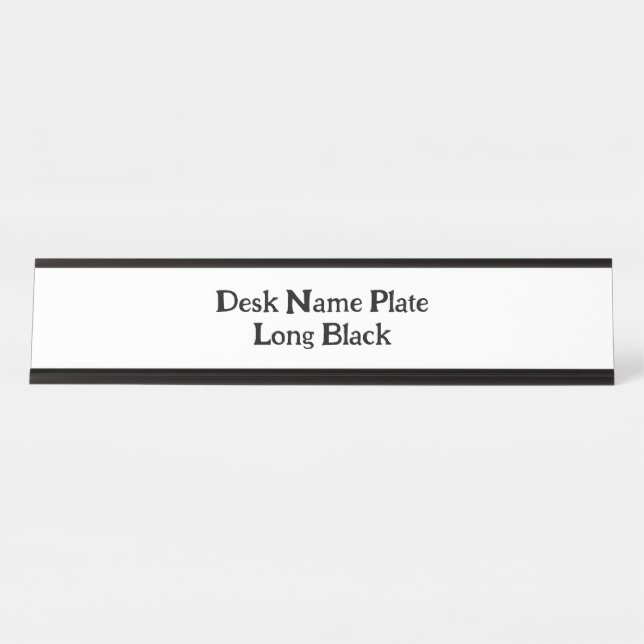 Créez Votre Propre Plaque De Bureau Longue Noire (Devant)