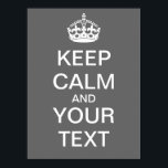 Créez Votre Propre Poster "Keep Calm & Carry On" !<br><div class="desc">Créez votre propre affiche "Keep Calm and Carry On" sur un arrière - plan gris ! Allez-y et remplissez votre propre texte dans les cases fournies, et n'hésitez pas à customiser comme vous le souhaitez (couleur arrière - plan, ajouter des images, etc). Idéal pour les enseignants - faites une affiche...</div>