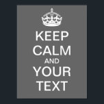 Créez Votre Propre Poster "Keep Calm & Carry On" !<br><div class="desc">Créez votre propre affiche "Keep Calm and Carry On" sur un arrière - plan gris ! Allez-y et remplissez votre propre texte dans les cases fournies, et n'hésitez pas à customiser comme vous le souhaitez (couleur arrière - plan, ajouter des images, etc). Idéal pour les enseignants - faites une affiche...</div>