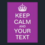 Créez Votre Propre Poster "Keep Calm & Carry On" !<br><div class="desc">Créez votre propre affiche "Keep Calm and Carry On" sur un arrière - plan violet ! Allez-y et remplissez votre propre texte dans les cases fournies, et n'hésitez pas à customiser comme vous le souhaitez (couleur arrière - plan, ajouter des images, etc). Idéal pour les enseignants - faites une affiche...</div>