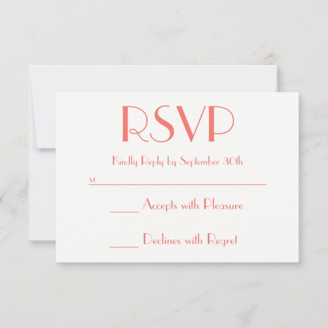 Créez votre propre RSVP corail et blanc (Devant)