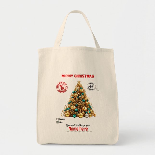 Créez votre propre sac cadeau d'arbre de Noël (Devant)