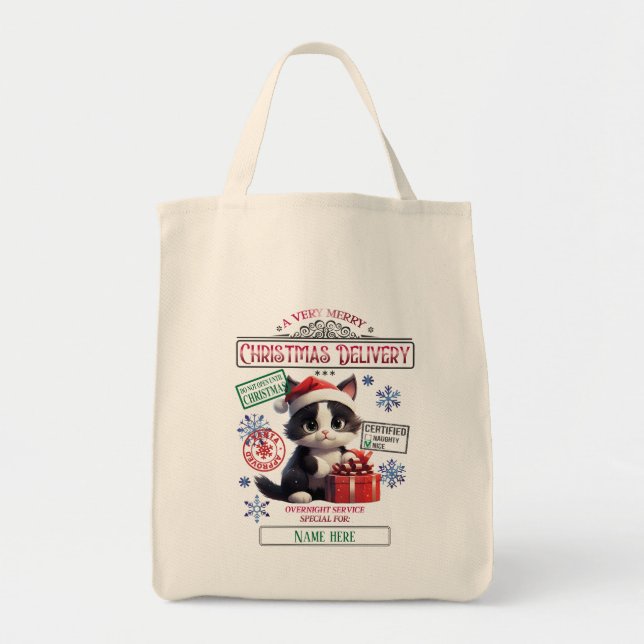 Créez Votre Propre Sac Cadeau de Noël de Chat Mign (Devant)