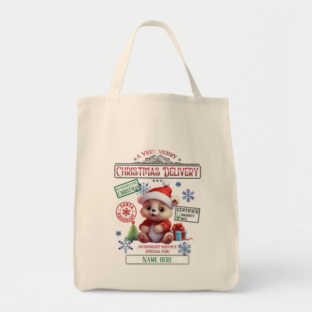 Créez votre propre sac cadeau d'ours de Noël (Devant)