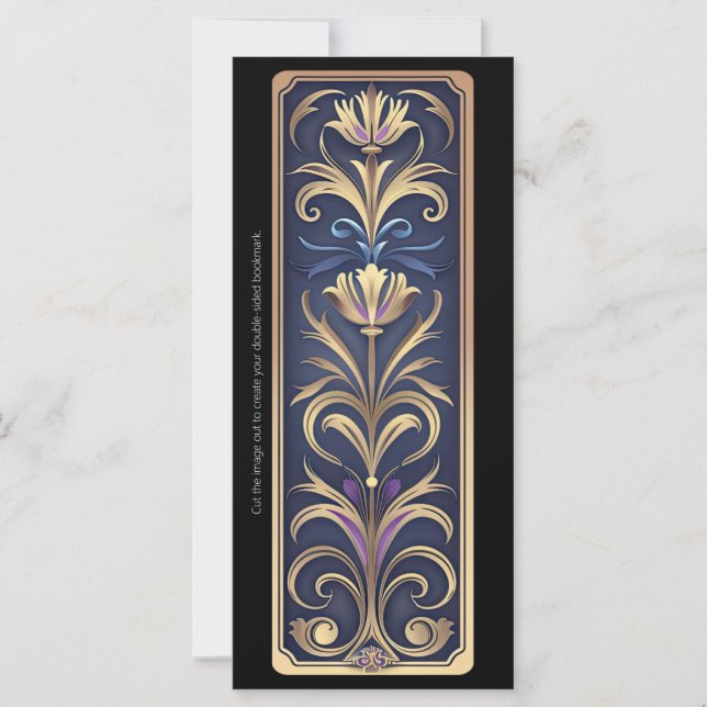 Créez votre propre Signet Art déco violet or (Devant)