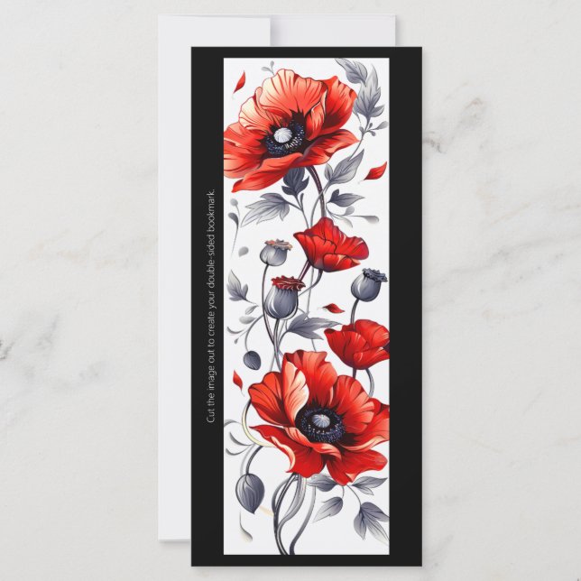 Créez votre propre Signet Grey & Red Poppies (Devant)