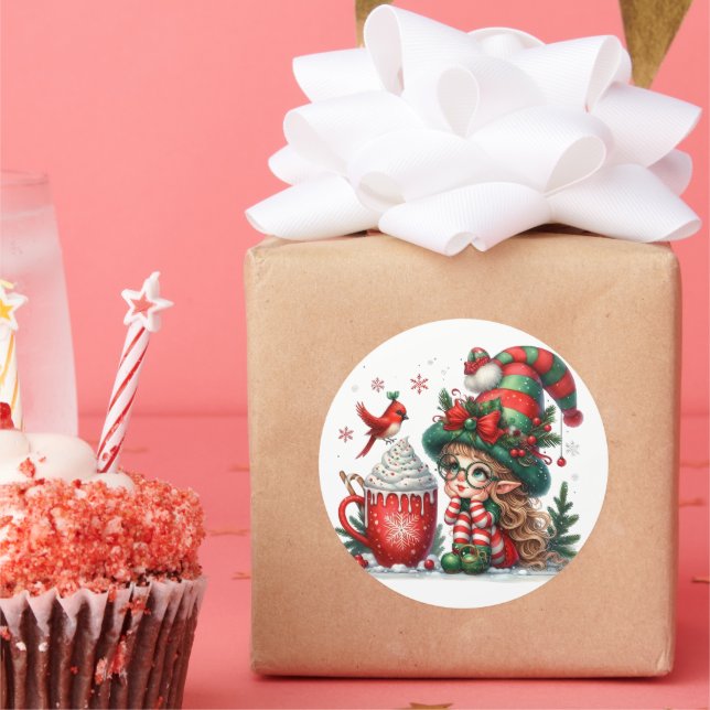 Créez votre propre Sticker rond classique d'elfe (Fête)