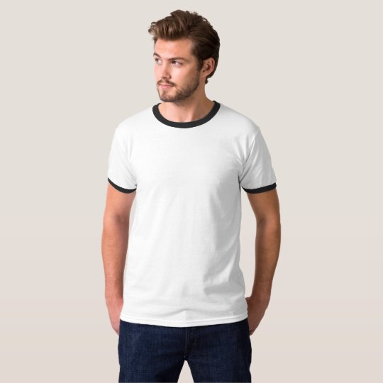 T-shirt basique ras-de-cou pour homme, Blanc/Noir