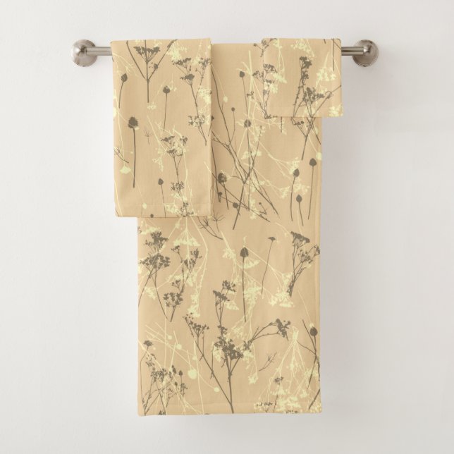 Crème Abstraite moderne Beige Fleur sauvage (En situation)