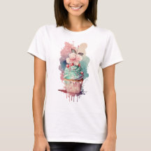 Crème Aquarelle Crème Crème Glace Femmes T-Shirts