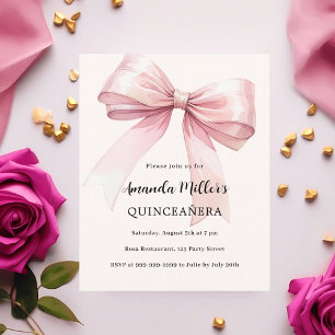 Crème arc rose élégante Quinceanera invitation