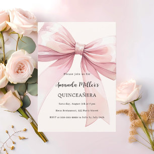 Crème arc rose Quinceanera Invitation