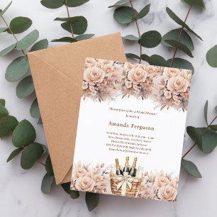 Crème beige rose bulle  de douche nuptiale invitat